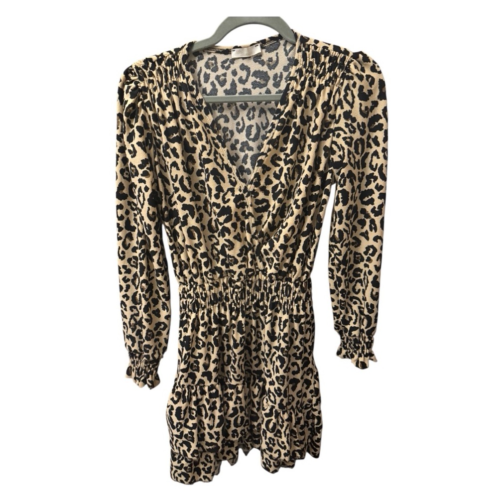 Leopard Print Tiered Mini Dress